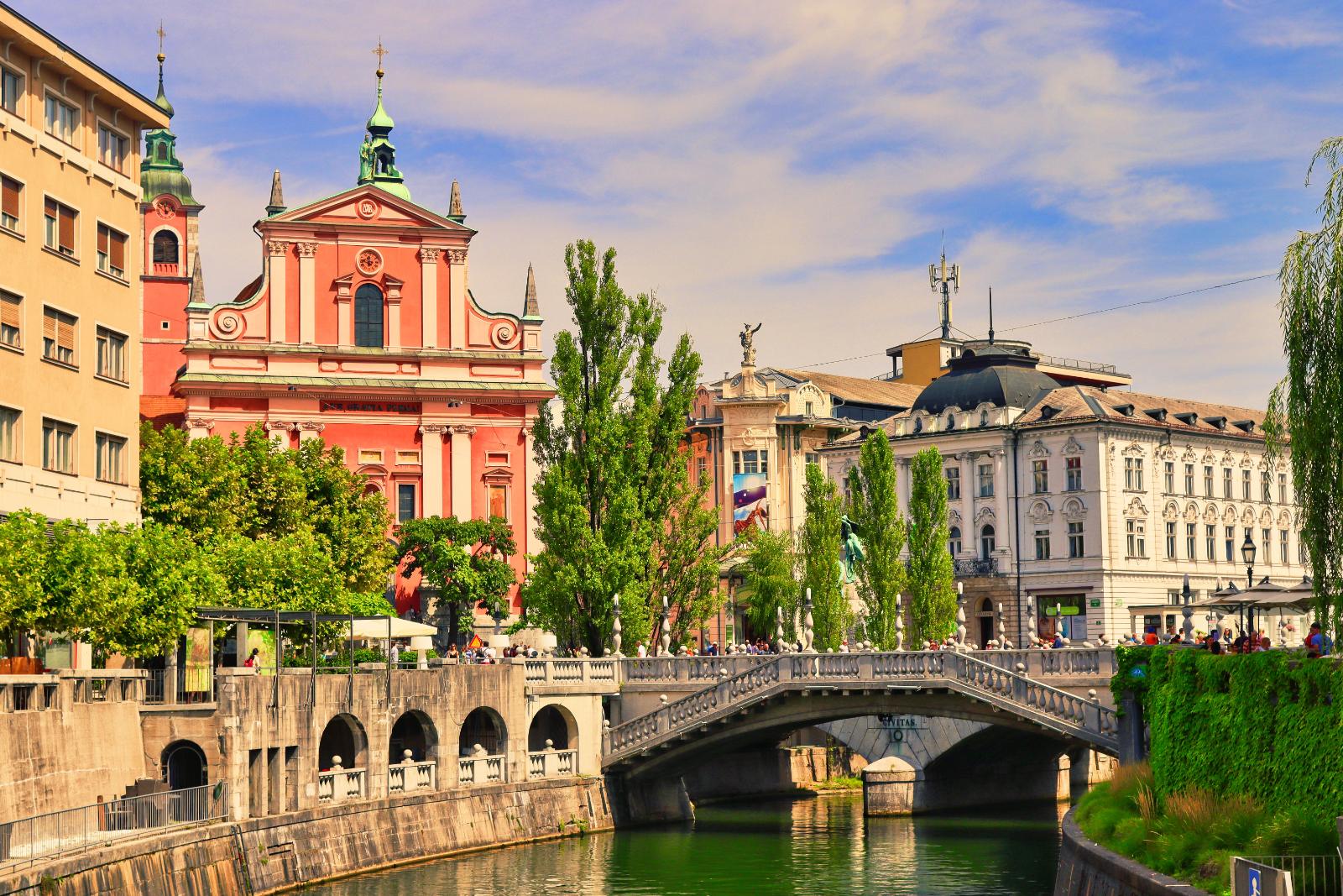 Ljubljana — Tromostovje in Frančiškanska cerkev
